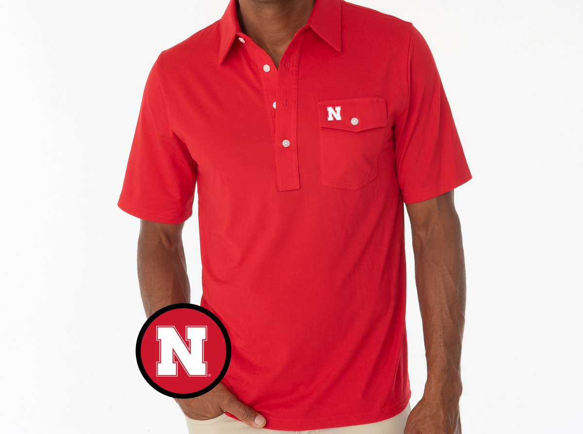Criquet Nebraska Coach's Players Shirt in N, Red, view 1