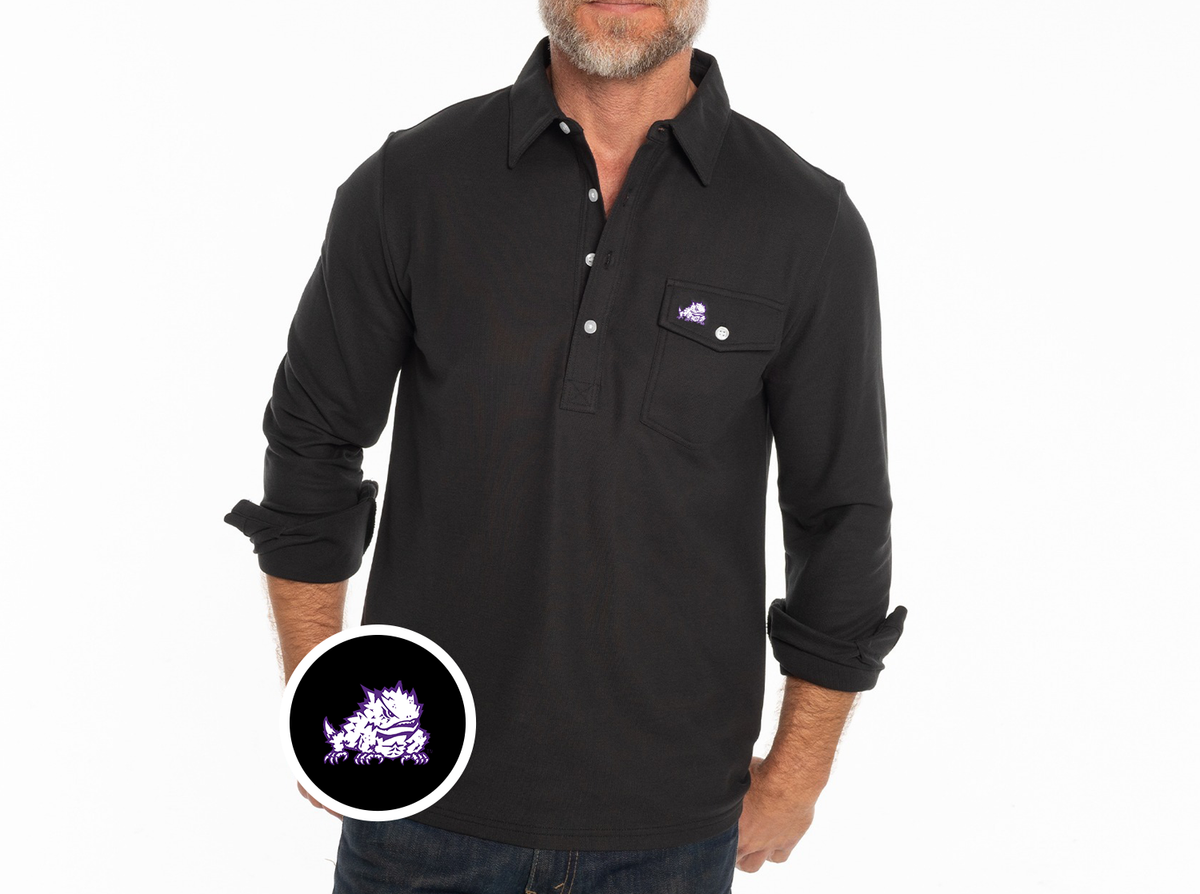 TCU - Coach’s Long Sleeve Players Shirt - Horned Frog - Black