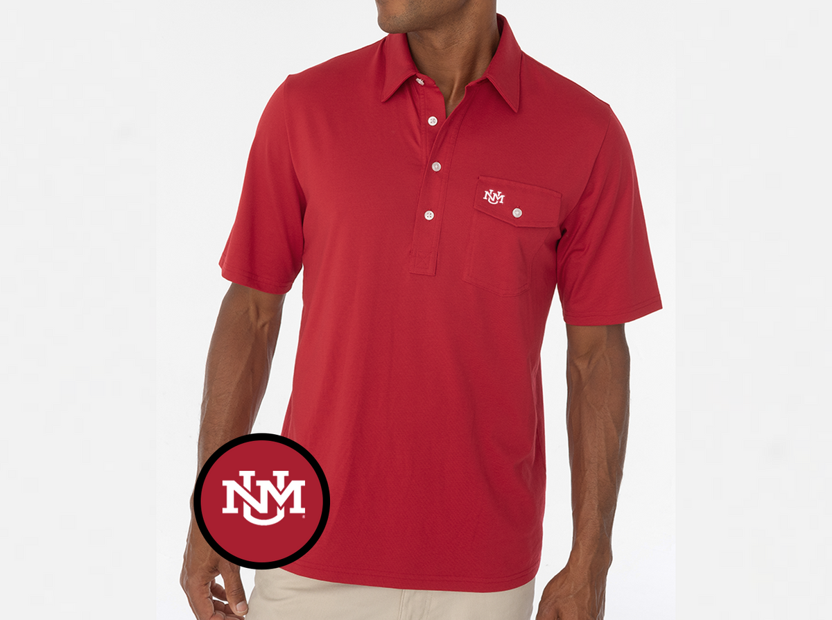 New Mexico - Coach’s Players Shirt - UNM Interlock - Cherry