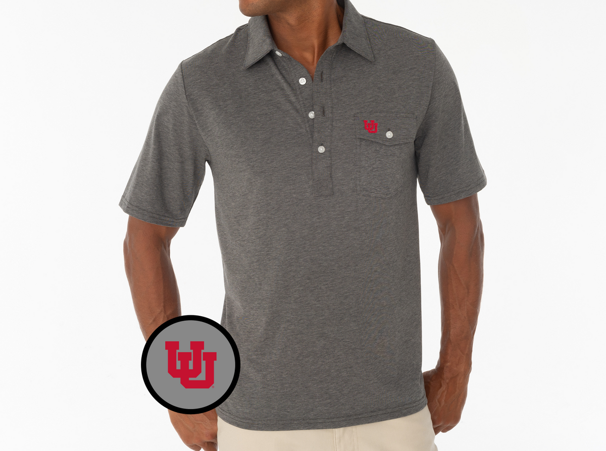Criquet Utah in Coaches Players Shirt, U Interlock, Heather Grey, view 2