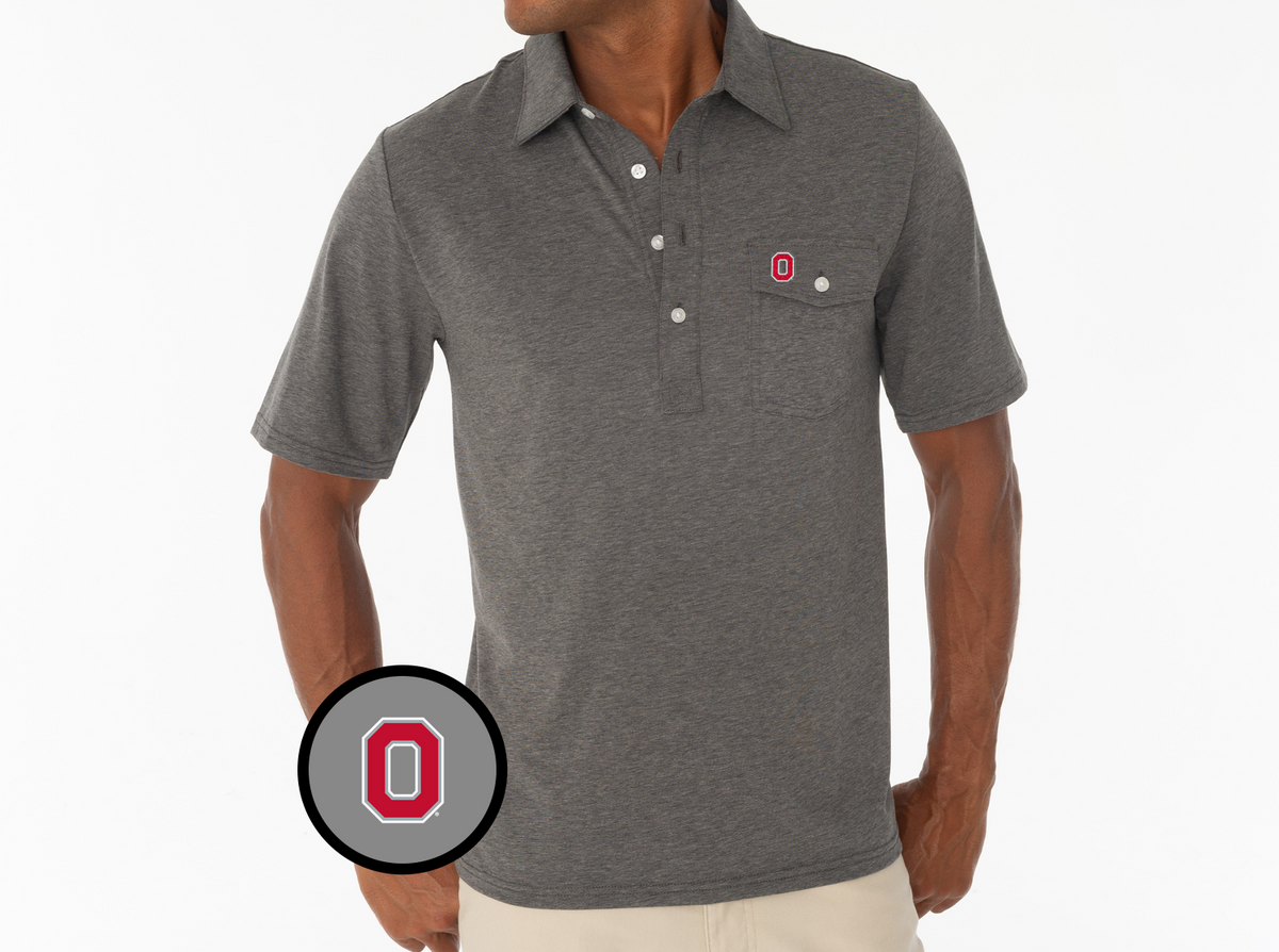 Ohio State - Coach's Players Shirt - O - Heather Grey