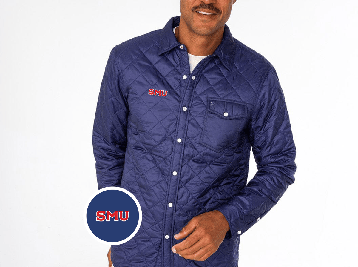 Criquet SMU Quilted Shacket in SMU, Navy, view 2