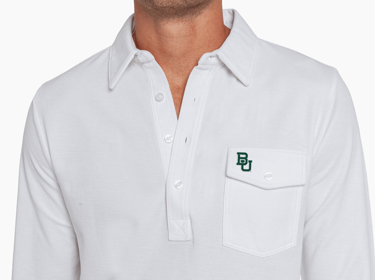 Criquet Baylor Long Sleeve Players Shirt in BU, White, view 2