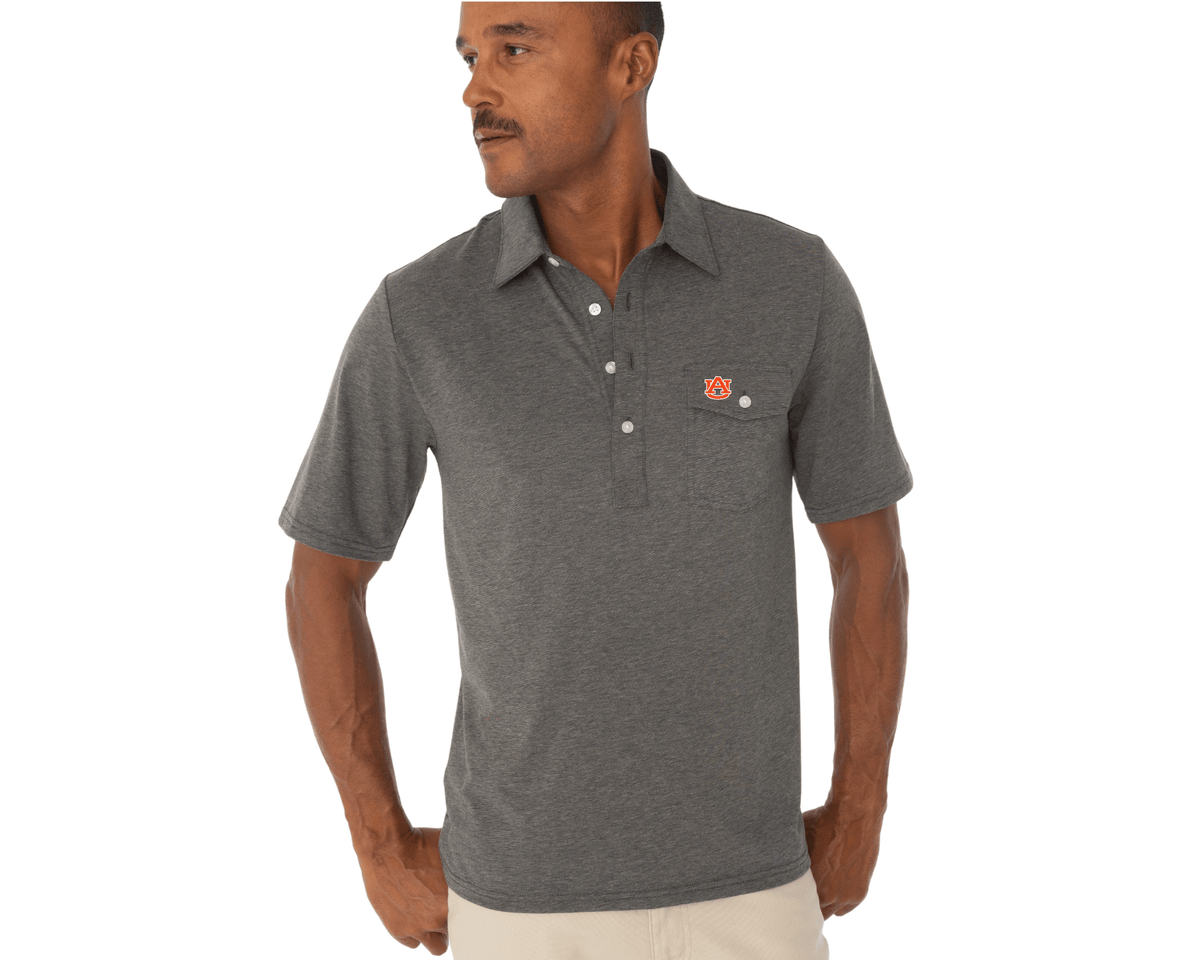 Criquet Auburn in University, Coach's Performance Players Shirt, Interlock, Heather Grey, view 3