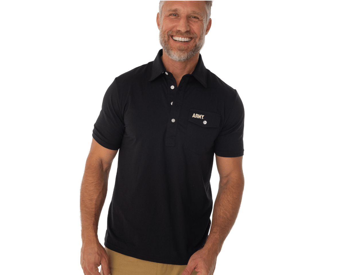 Criquet Army in Coach's Performance Players Shirt, Army, Black, view 3