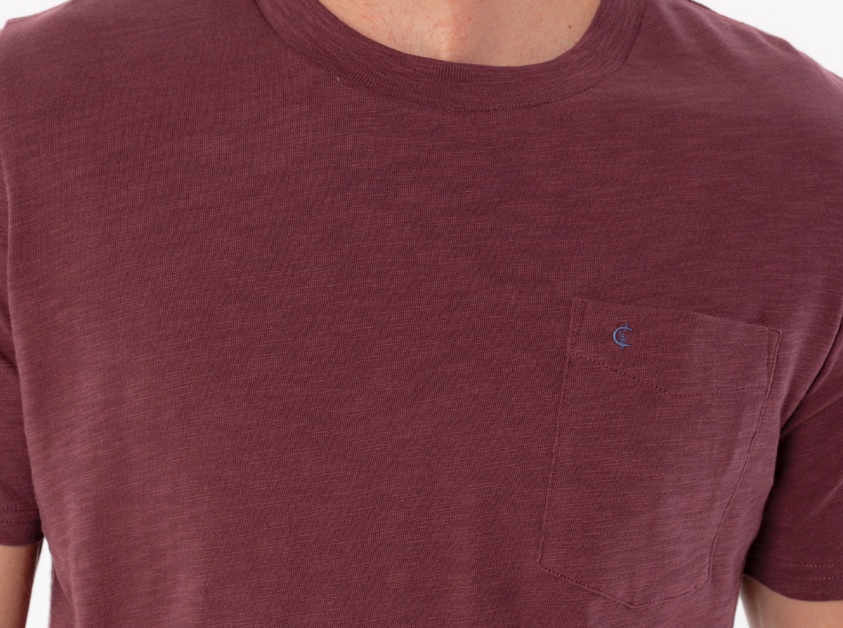 Criquet Slub Cotton Short Sleeve T-Shirt in Jam Band, studio photo