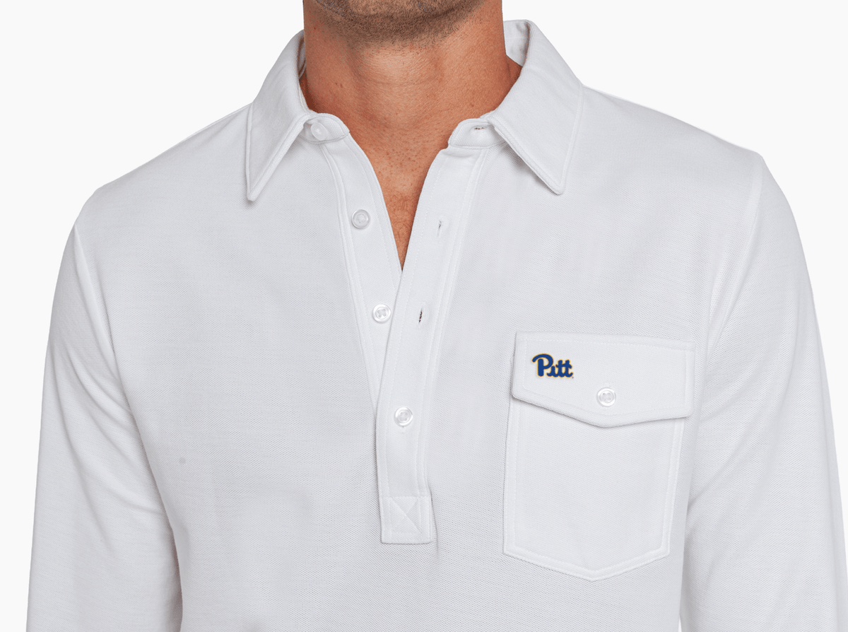 Criquet Pitt Long Sleeve Players Shirt in Pitt, White, view 2