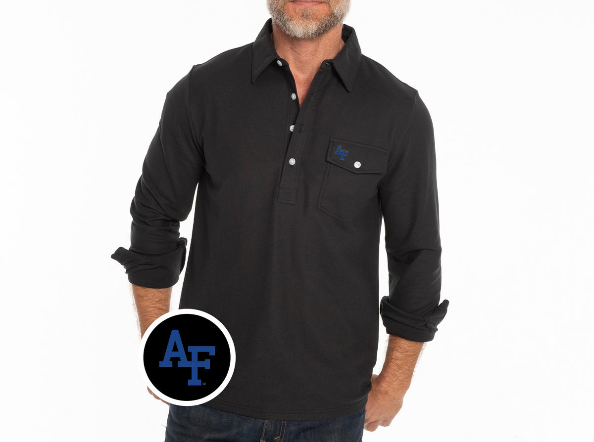 Air Force - Coach's Long Sleeve Players Shirt - Interlock - Blackstone