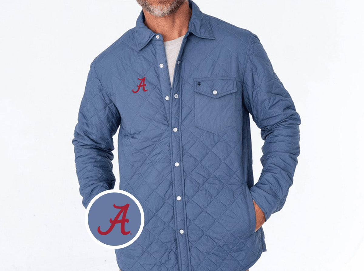 Criquet Alabama Quilted Shacket in A, Slate Blue, view 1