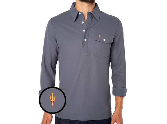 Arizona State - Coach's Long Sleeve Players Shirt - Pitchfork - Blue Steel