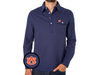 Auburn - Coach's Long Sleeve Players Shirt - AU Interlock - Peacoat