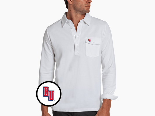 Criquet Belmont Long Sleeve Players Shirt in BU, White, view 1