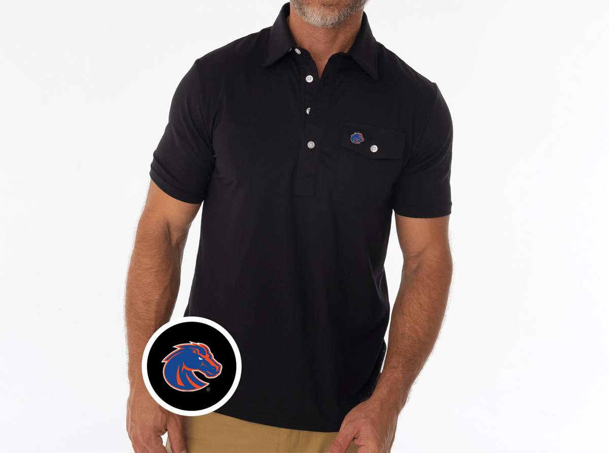 Criquet Boise State in Coach's Performance Players Shirt, Bronco, Black, view 1