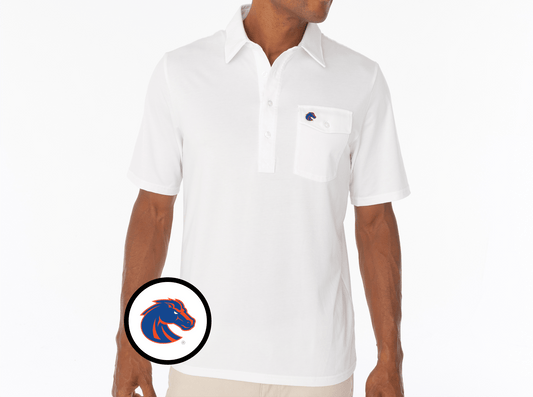 Criquet Boise State in Coach's Performance Players Shirt, Bronco, White, view 1