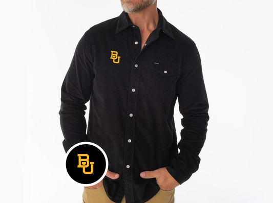 Baylor - Corduroy Pearl Snap - BU - Midnight Oil