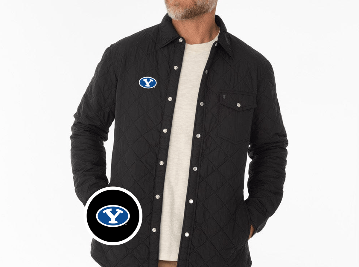 Criquet BYU Quilted Shacket in Oval, Black, view 1
