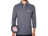 Houston - Coach's Long Sleeve Players Shirt - UH Interlock - Blue Steel