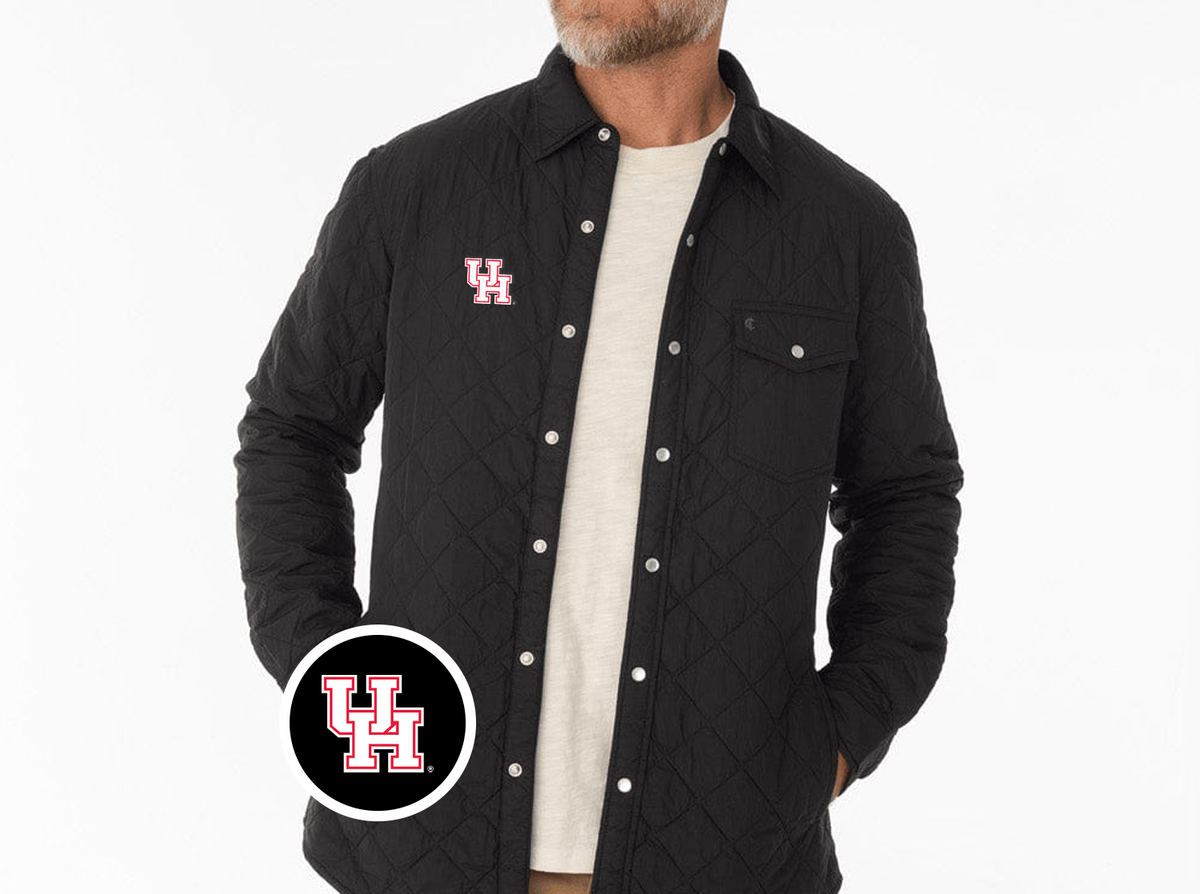 Criquet Houston Quilted Shacket in UH Interlock, Black, view 2