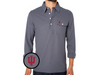 Indiana - Coach's Long Sleeve Players Shirt - IU Interlock - Blue Steel