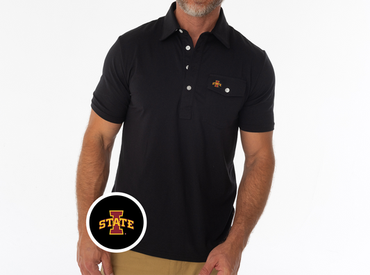Criquet Iowa State Coach's Performance Players Shirt I State in Black, view 1