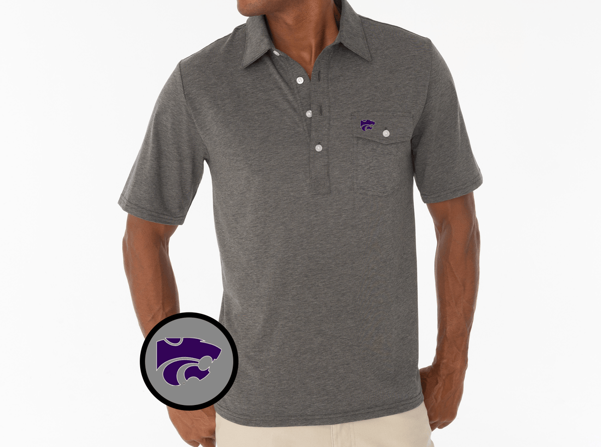 Criquet Kansas State Coaches Players Shirt in Wildcat, Heather Grey, view 1