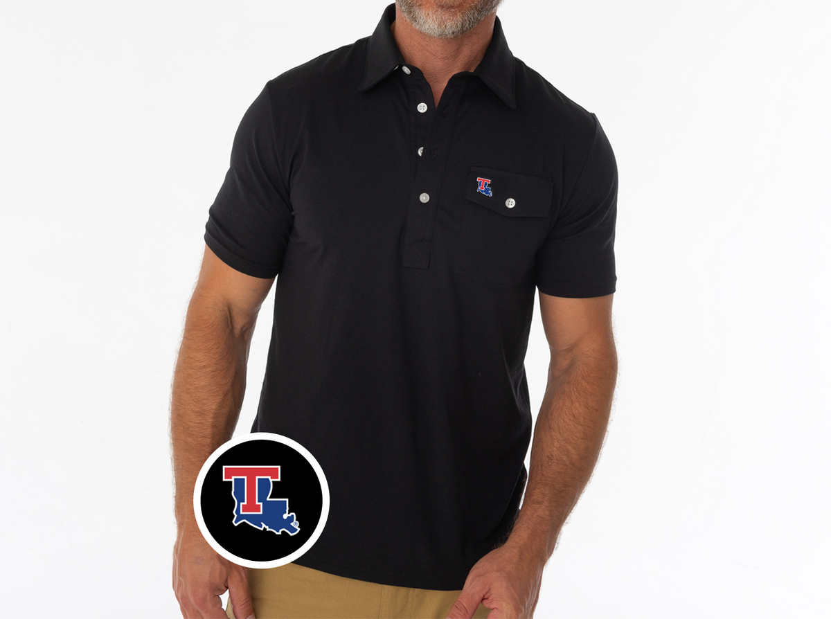 Criquet Louisiana Tech in Coaches Players Shirt, State & T, Black, view 1