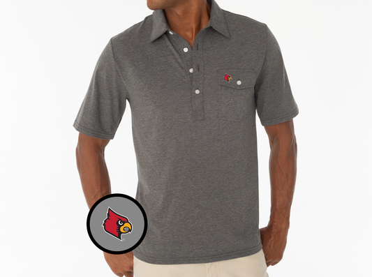 Criquet Louisville Coach's Players Shirt Cardinal in Heather Grey, view 1