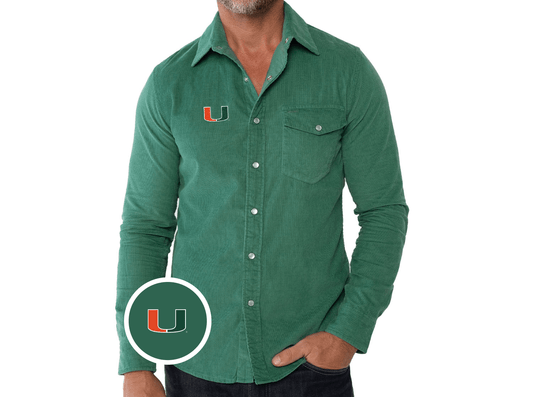 Criquet Miami Corduroy Pearl Snap in U Icon, Deep Sea, view 1