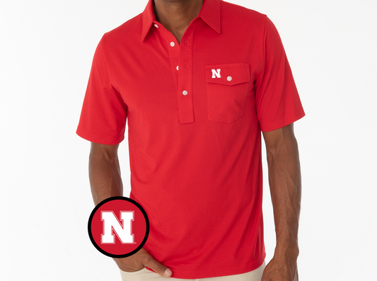 Criquet Nebraska Coach's Players Shirt in N, Red, view 1