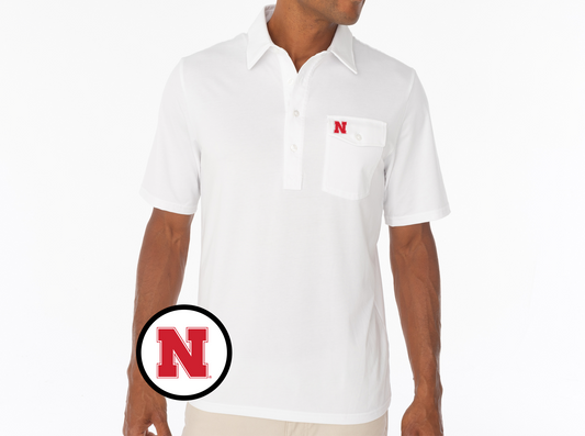 Criquet Nebraska Coach's Players Shirt in N, White, view 1