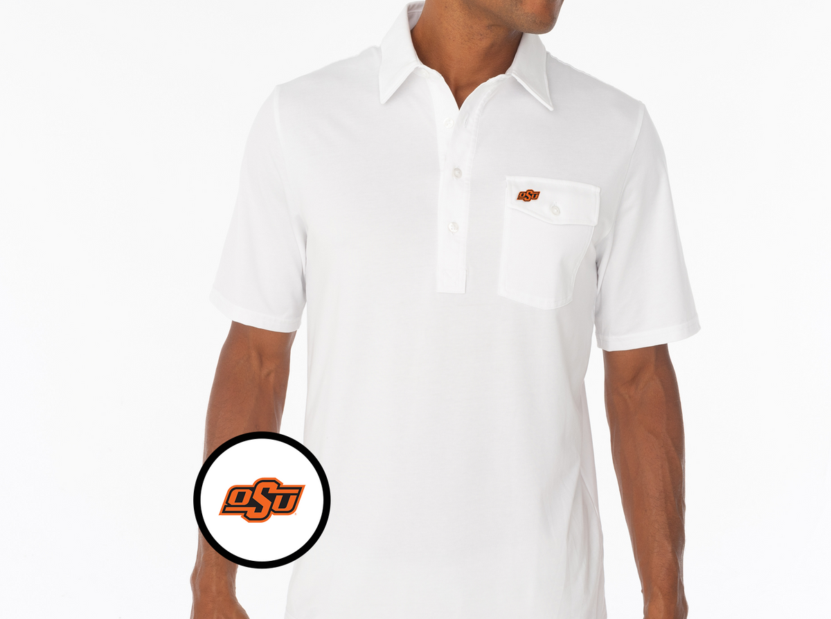 Criquet Oklahoma State in Coaches Players Shirt, OSU, White, view 1