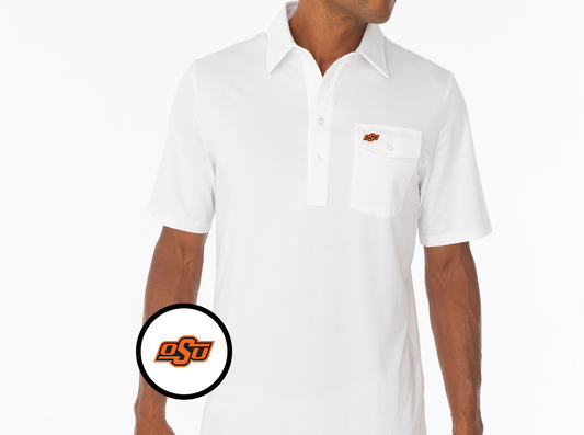 Criquet Oklahoma State in Coaches Players Shirt, OSU, White, view 1