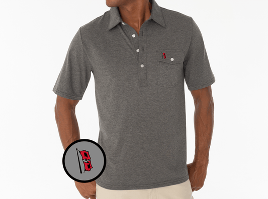 Criquet Tulsa Coaches Players Shirt in Flag, Heather Grey, view 1
