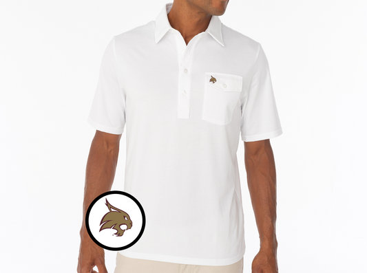 Criquet Texas State- Coaches Players Shirt in Bobcat, White, view 1