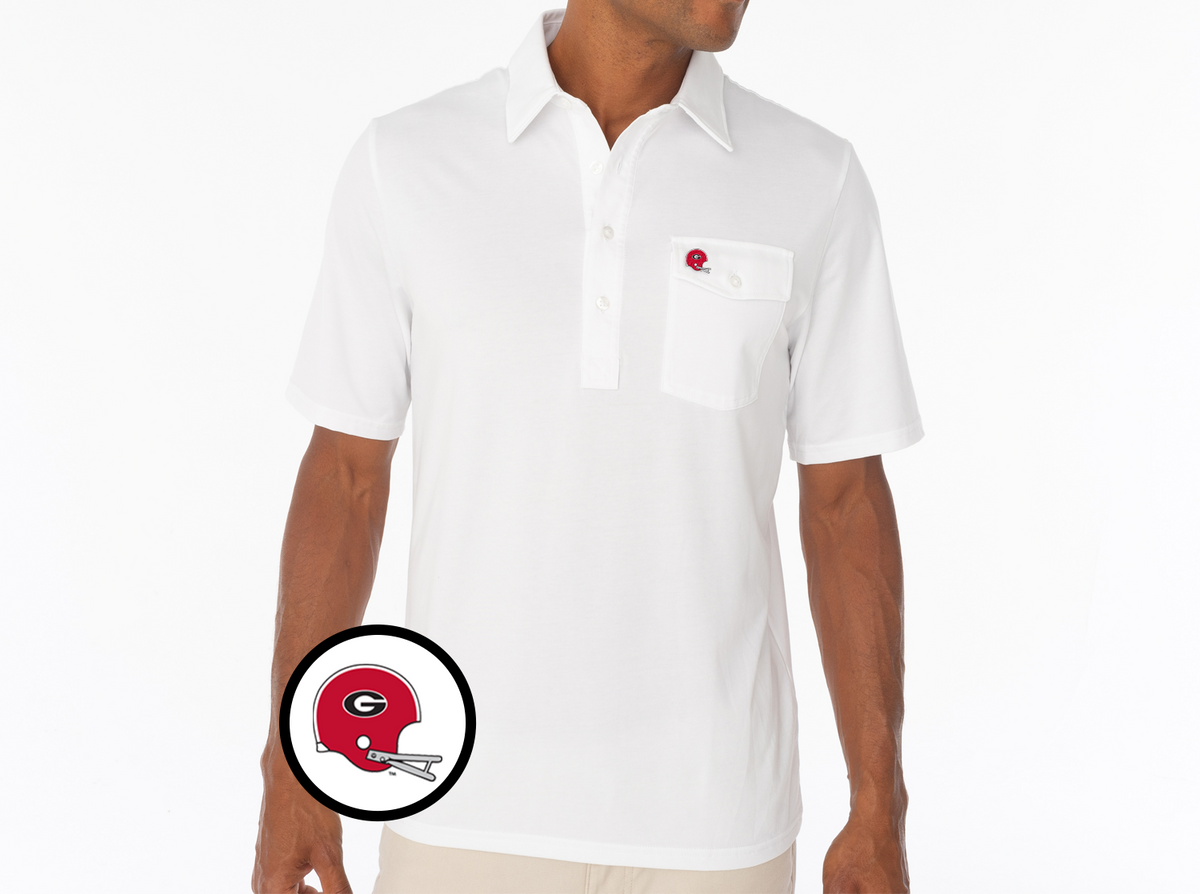 Criquet Georgia in Coach's Players Shirt, Helmet, White, view 1