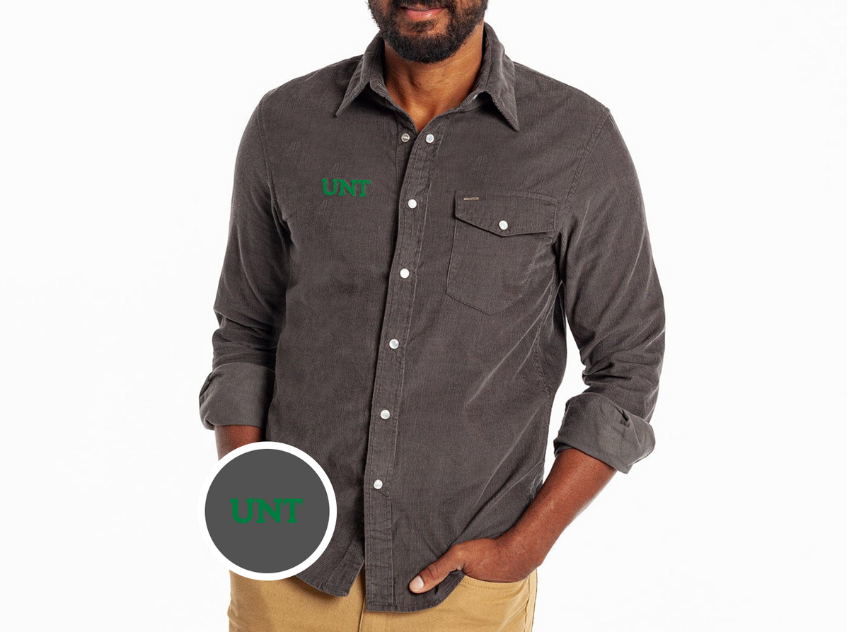 Criquet University of North Texas in Corduroy Pearlsnap, UNT, Charcoal, view 2
