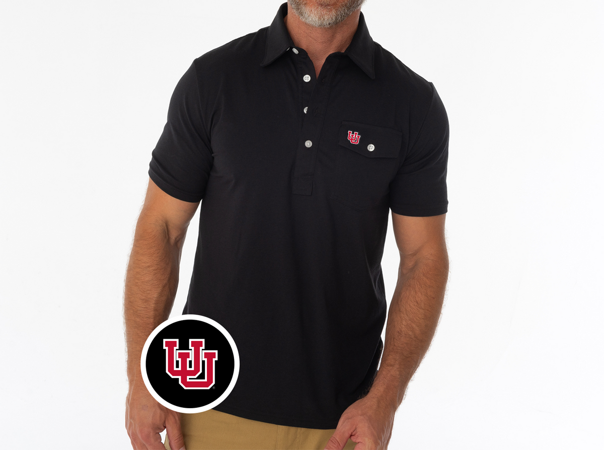 Criquet Utah in Coaches Players Shirt, U Interlock, Black, view 1