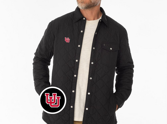 Criquet Utah Quilted Shacket in U Interlock, Black, view 1