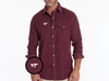 Virginia Tech - Corduroy Pearl Snap - VT -  Cherrywood