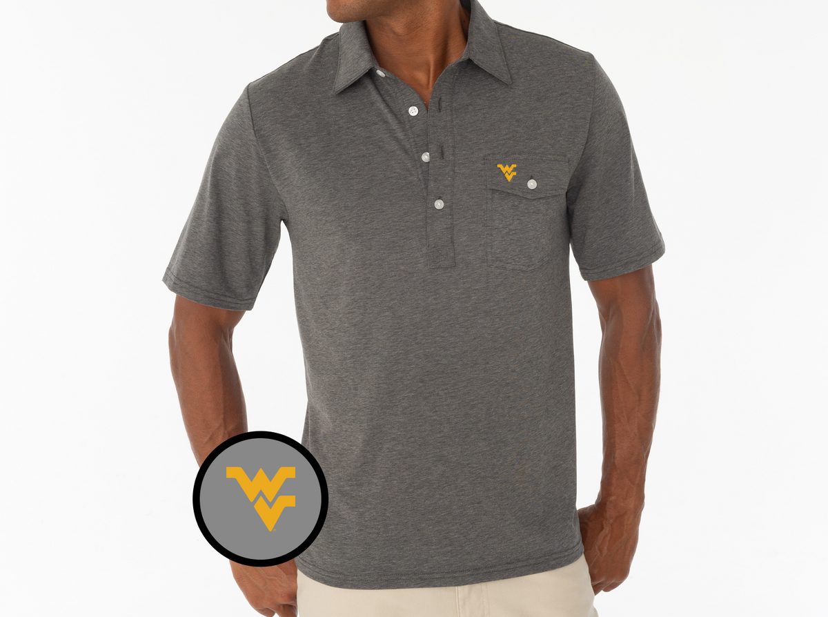 Criquet West Virginia in Coaches Players Shirt, WV, Heather Grey, view 1