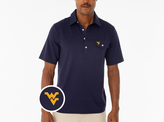 Criquet West Virginia in Coaches Players Shirt, WV, Navy, view 1