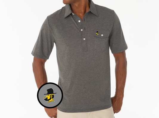 Criquet Appalachian State in Coaches Players Shirt, Yosef, Heather Grey, view 1