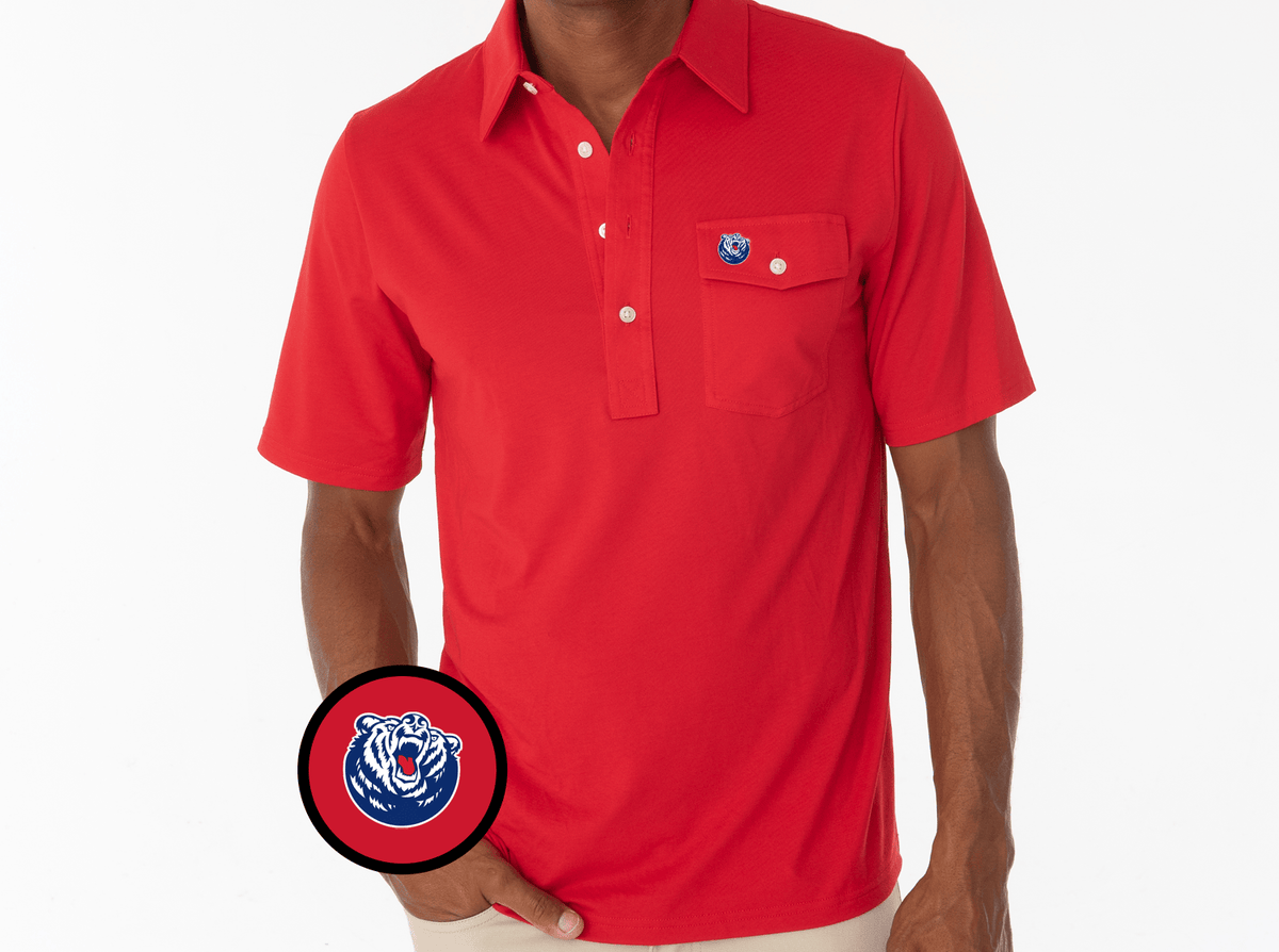 Criquet Belmont Coaches Players Shirt in Bruin, Red, view 1