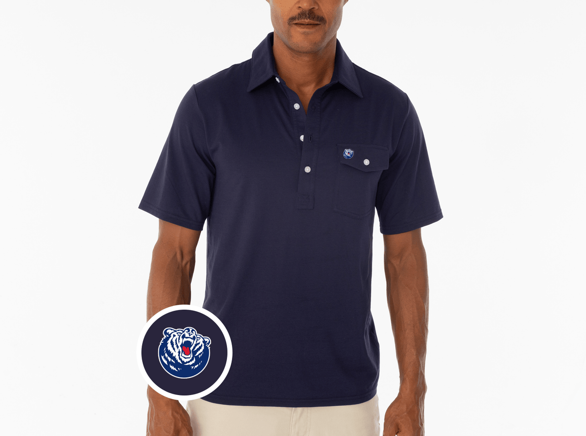 Criquet Belmont Coaches Players Shirt in Bruin, Navy, view 2