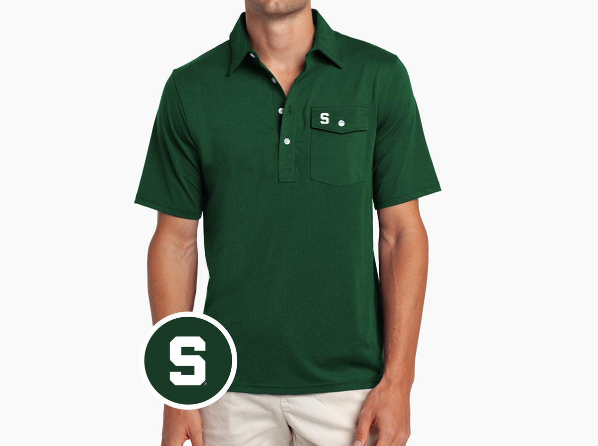 Criquet Michigan State in Coaches Players Shirt, S, Dark Green, view 1