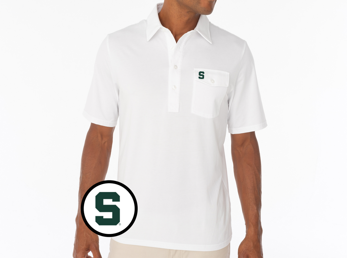 Criquet Michigan State in Coaches Players Shirt, S, White, view 1
