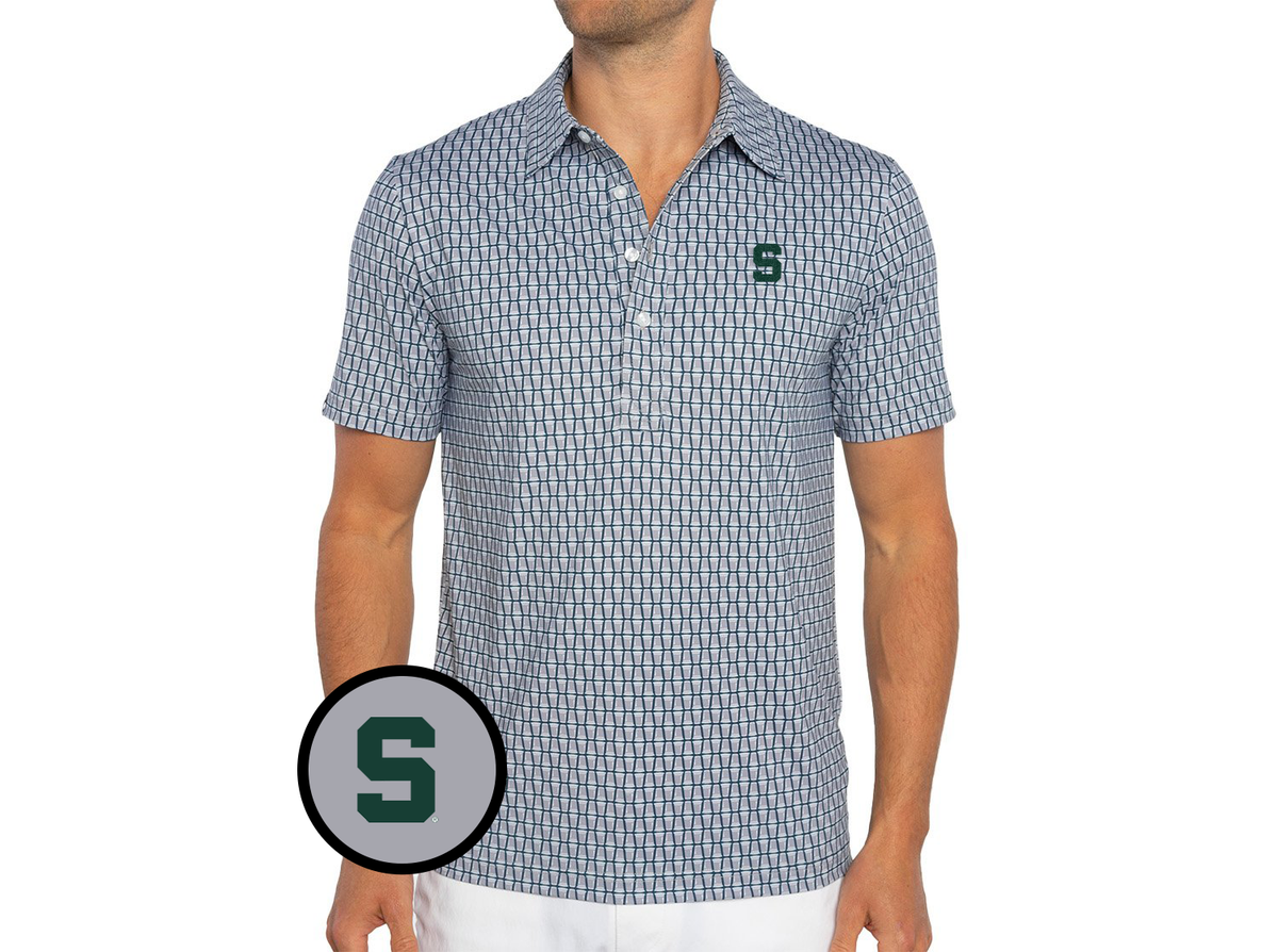 Michigan State - Coach's Range Polo - S - Solo Print Grey