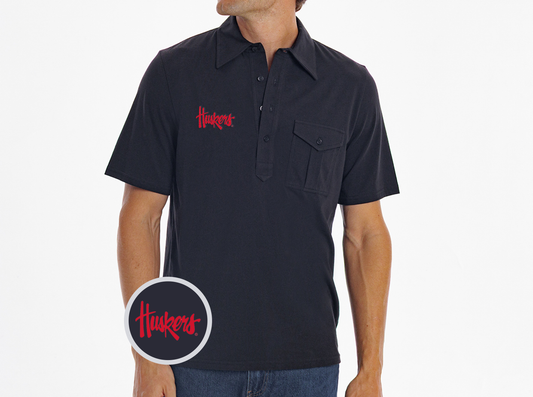 Nebraska - Retro Coach's Players Shirt - Huskers - Black