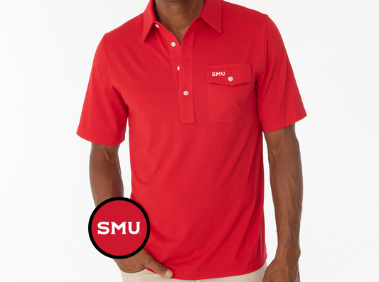Criquet SMU in Coach's Performance Players Shirt, SMU, Red, view 1