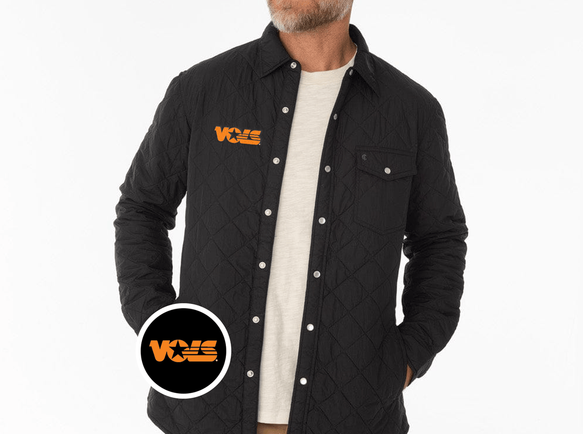Criquet Tennessee Quilted Shacket in Vols, Black, view 1